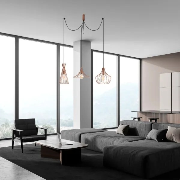 Csillár zsinóron MEZOPOTAMYA 3xE27/40W/230V pók