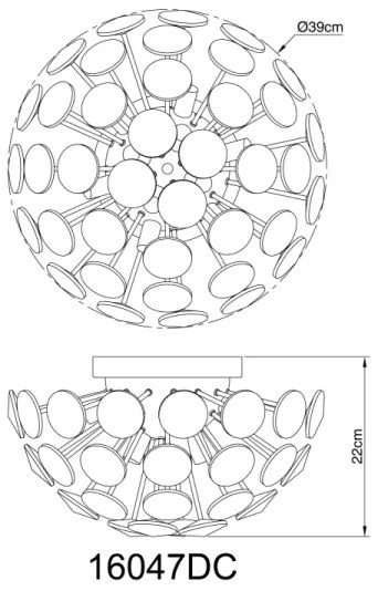 Globo 16047DC - Mennyezeti lámpa VIRINA 10xG9/7W/230V fényezett króm átm. 39 cm