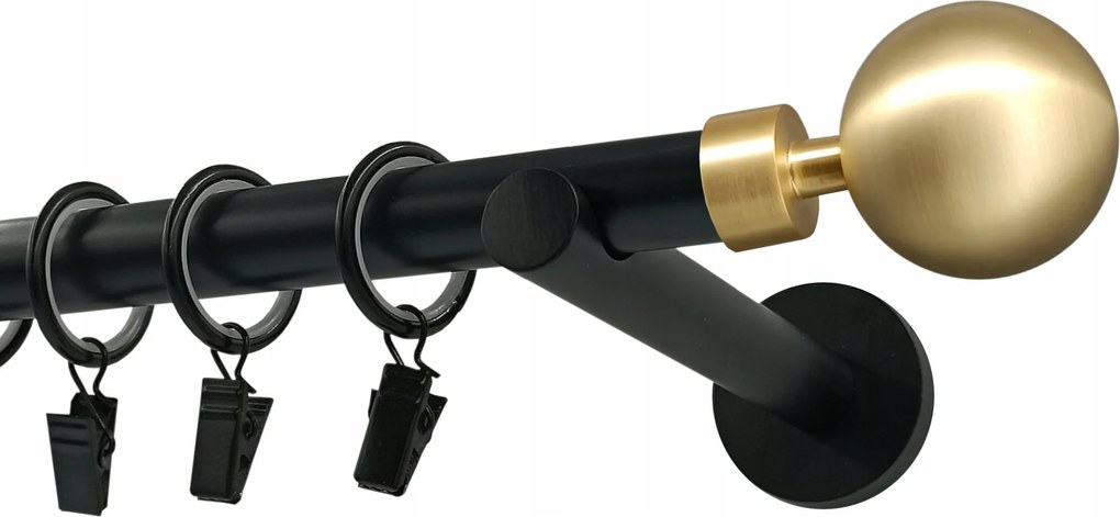 Függönykarnis szimpla Fém 19mm Gömb Modern Gold 400cm