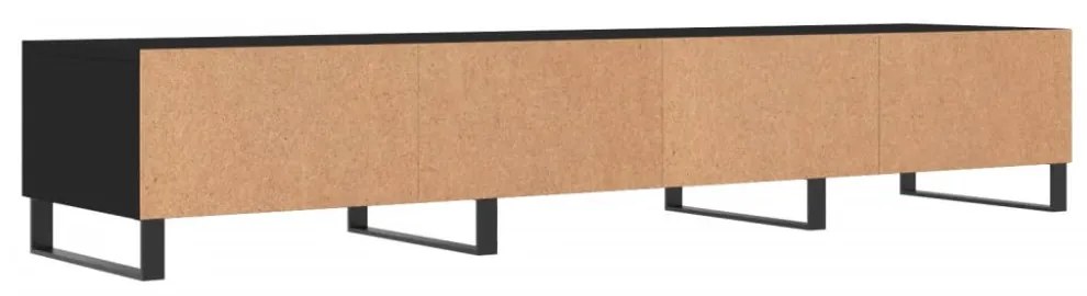 fekete szerelt fa TV-szekrény 150 x 36 x 50 cm