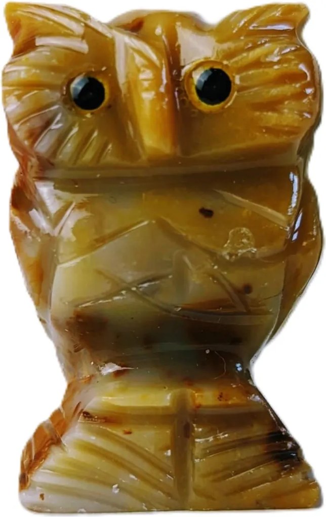 Bagoly figura Bölcsesség szimbóluma Bagoly a könyvön Kőből faragott 4 cm Madár