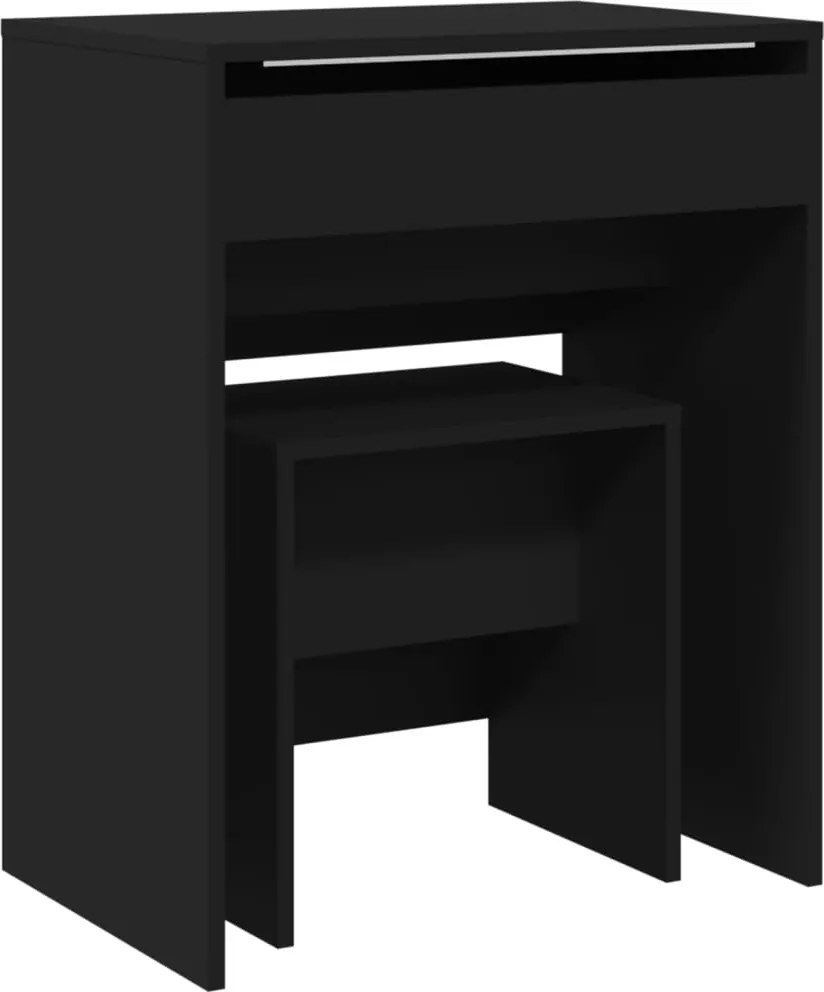 vidaXL fekete fésülködőasztal és ülőke 60 x 40 x 113,5 cm