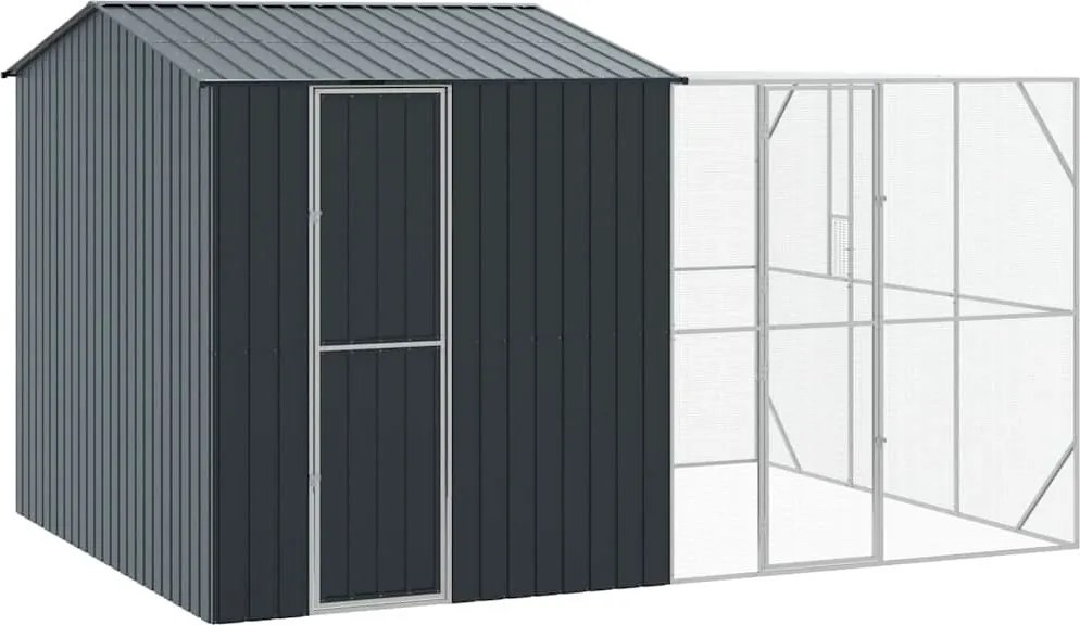 vidaXL Madár kalitka Antracit 425 x 304 x 247 cm Horganyzott acél