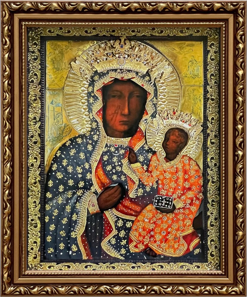 Vászonkép 29x24 Szűz Mária Arany Díszített Keret