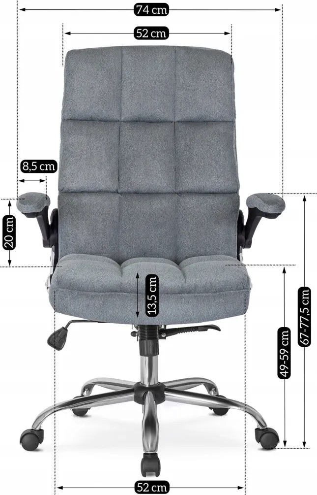 Fotel Obrotowy LONDON Szary