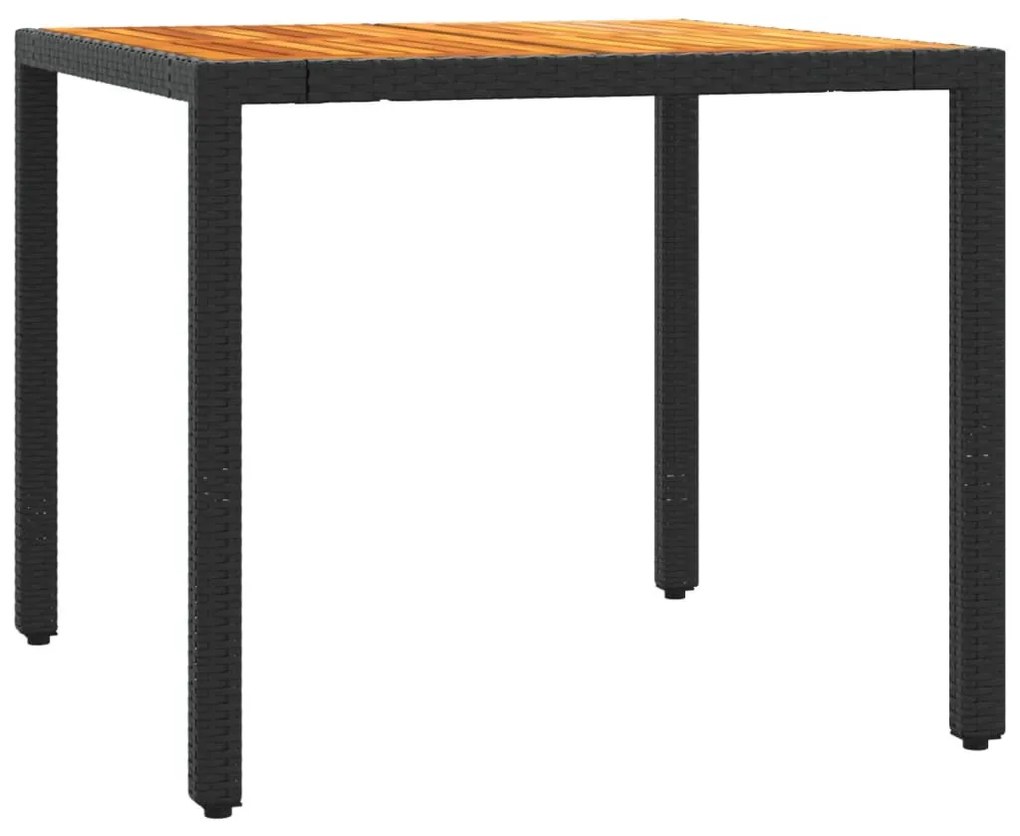 3 részes fekete polyrattan bisztrógarnitúra párnával