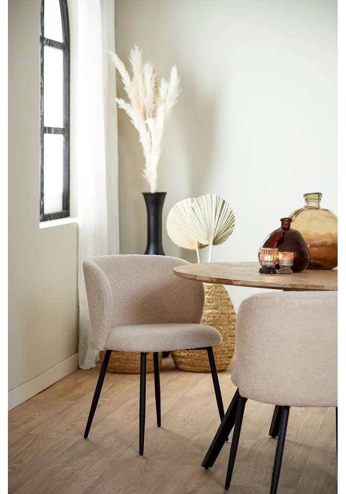 Bézs kárpitozott étkezőfotel Elyna – Light &amp; Living
