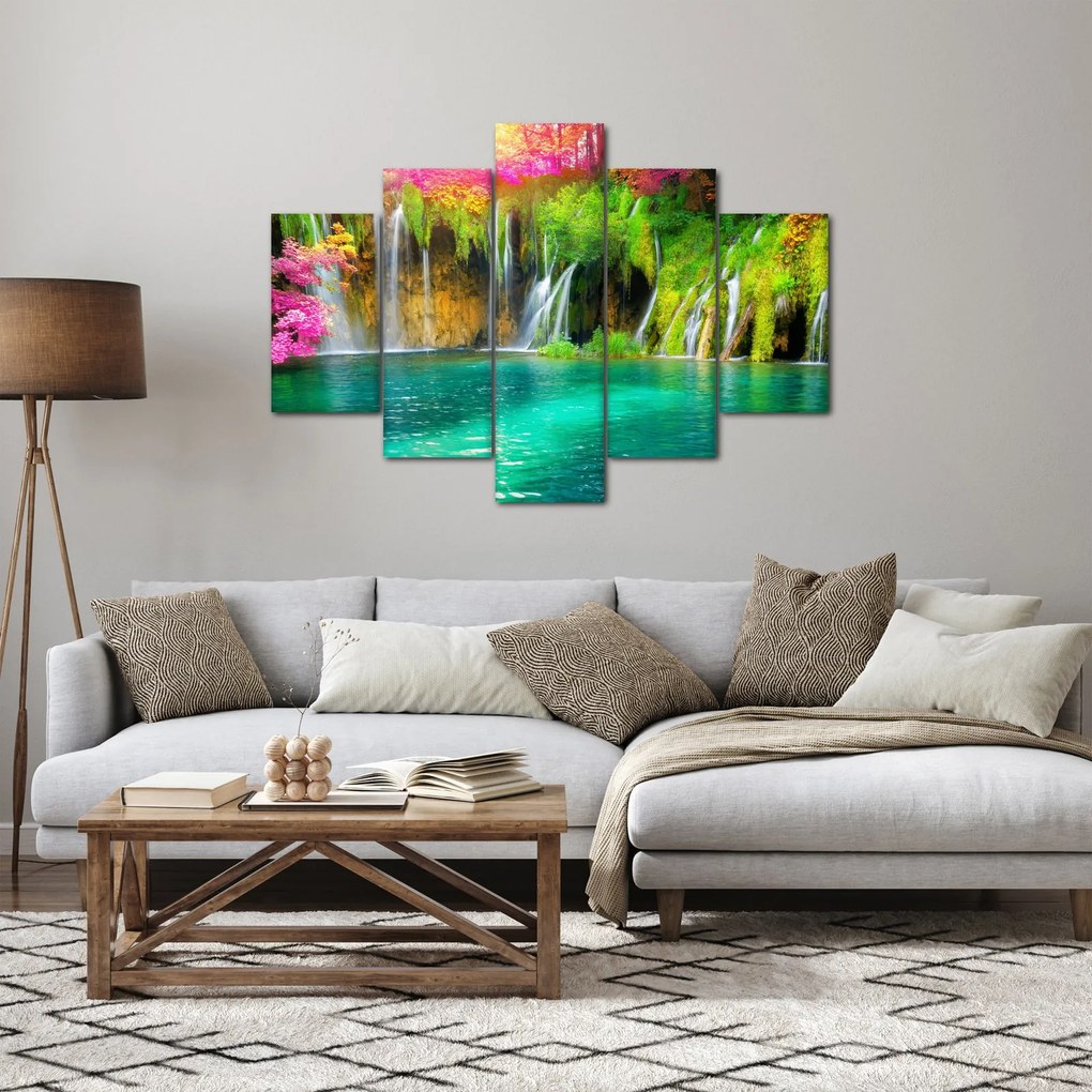 Kép - vízesés, Plitvicei-tavak, Horvátország (150x105 cm)