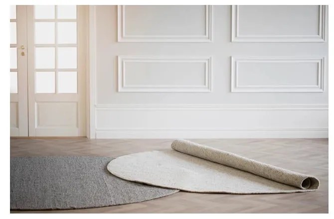 Szürke kerek gyapjú szőnyeg ø 250 cm Auckland - Rowico