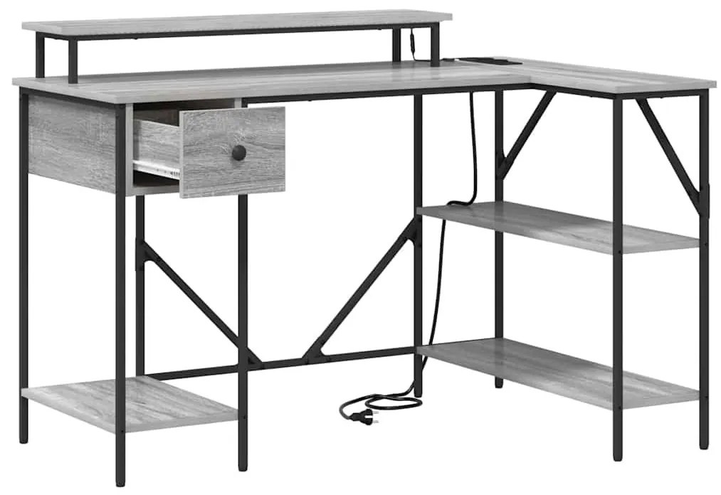 Asztal fiókkal Szürke sonoma 120 x 79 x 86.5 cm Faanyag