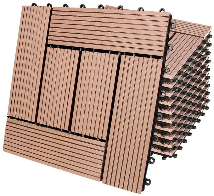 Deuba WPC csempe - 11 db-os készlet, 30x30 cm mozaik