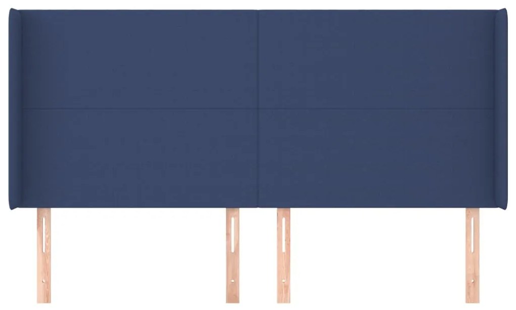 kék szövet fejtámla szárnyakkal 203x16x118/128 cm