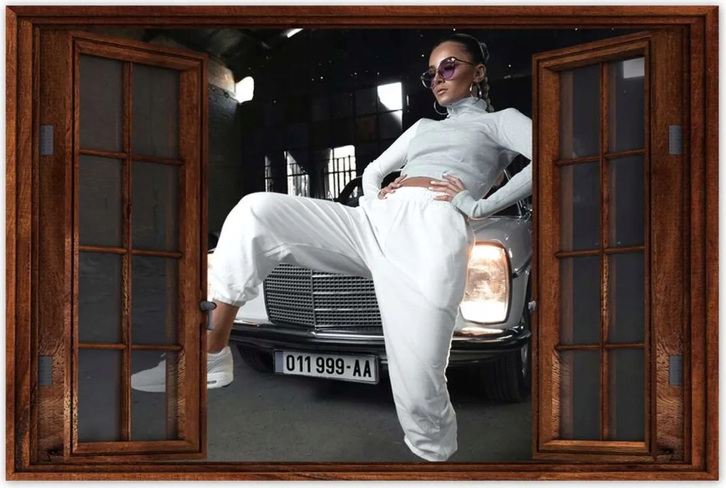 Poszterek 60x40 Fehér klasszikus Mercedes 200