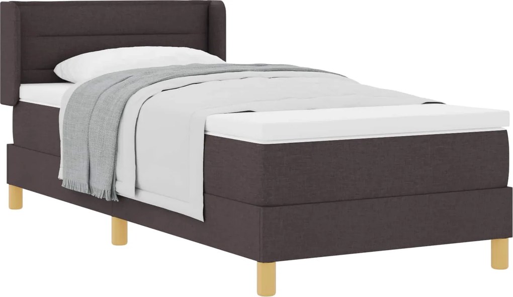 vidaXL Boxrugós ágy matracmal Sötét Barna 200 x 100 cm Poliészter
