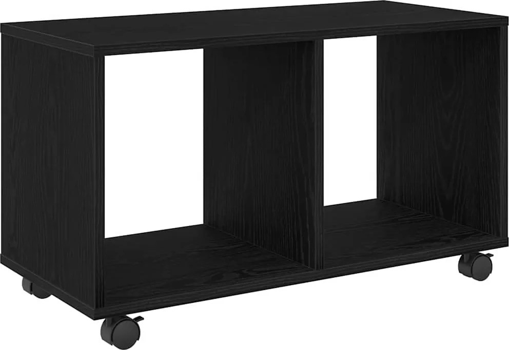 vidaXL Végasztal polcokkal Fekete tölgy 72 x 33 x 42,5 cm Faanyag
