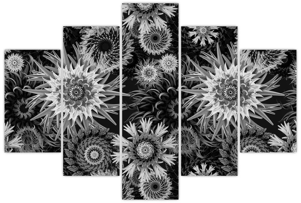 Kép - Fekete és fehér gyűszűvirág (150x105 cm)