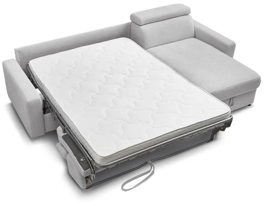 Világosszürke kinyitható sarokkanapé (variálható) Monaco – Bobochic Paris