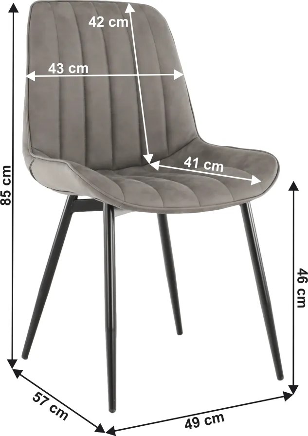 Szék, ekobőr világosszürke/fekete, HAZAL