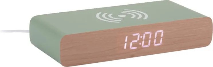 Digitális ébresztőóra vezeték nélküli töltővel Retro Flat LED – Karlsson