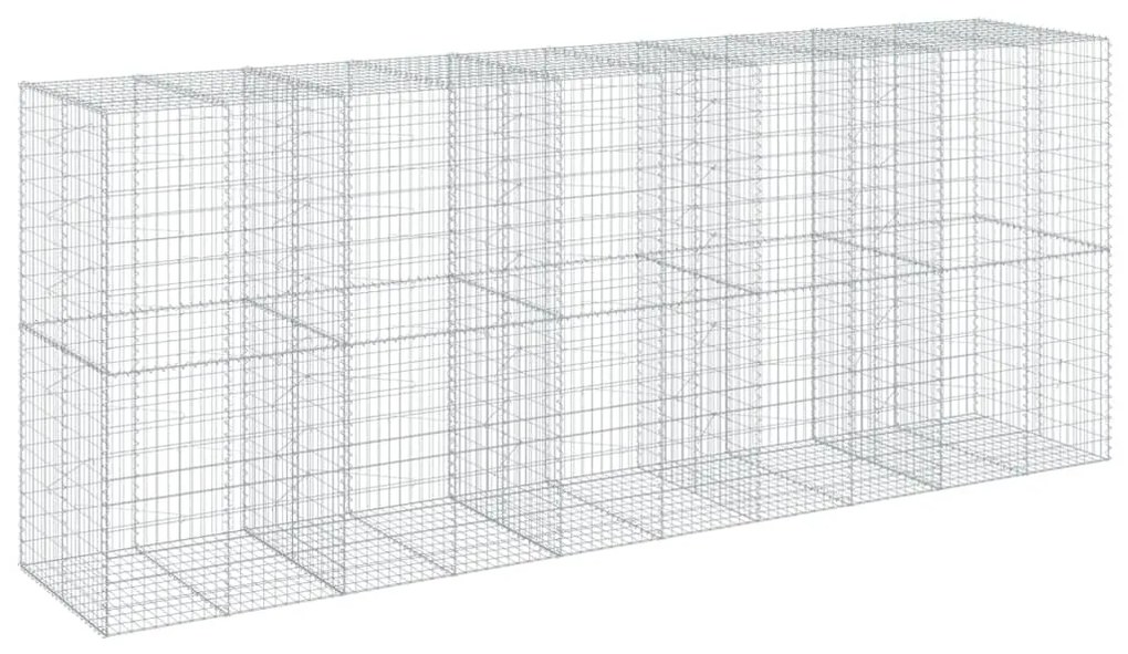 horganyzott vas gabion kosár fedéllel 500 x 100 x 200 cm