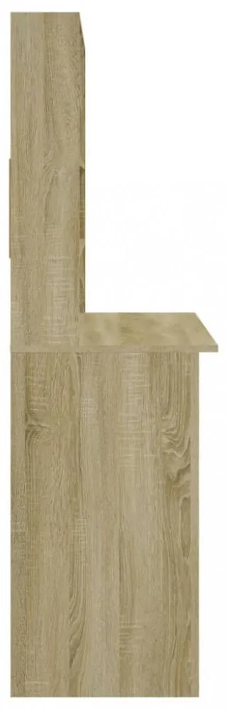 sonoma tölgy szerelt fa íróasztal polcokkal 102 x 45 x 148 cm