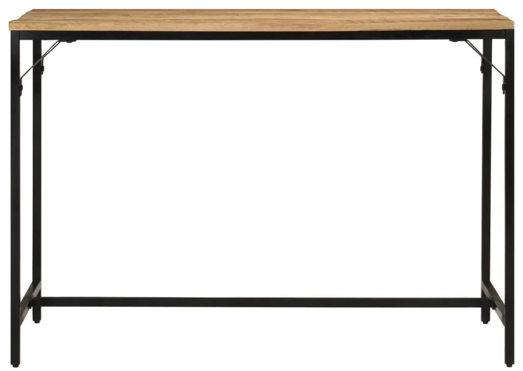 Tömör nyers mangófa és vas étkezőasztal 110 x 55 x 75 cm