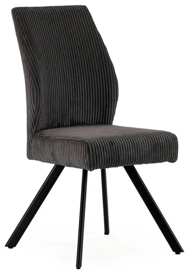 Sötétszürke kordbársony étkezőszék szett 2 db-os Anibal – Marckeric