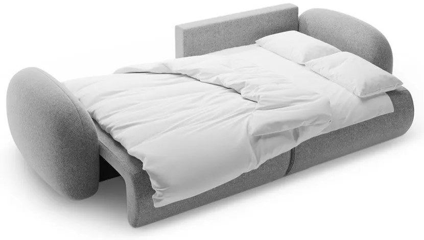 Világosszürke zsenília kinyitható-tárolóhelyes sarokkanapé Tonale – Cosmopolitan Design