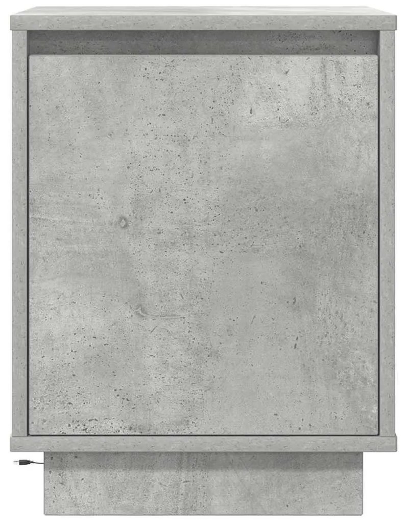 2 db betonszürke éjjeliszekrény LED-fényekkel 38x34x50 cm