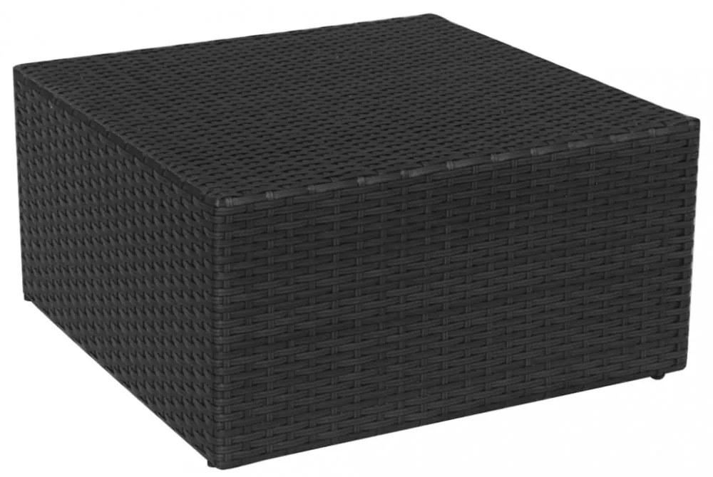 fekete kerti polyrattan szék zsámollyal