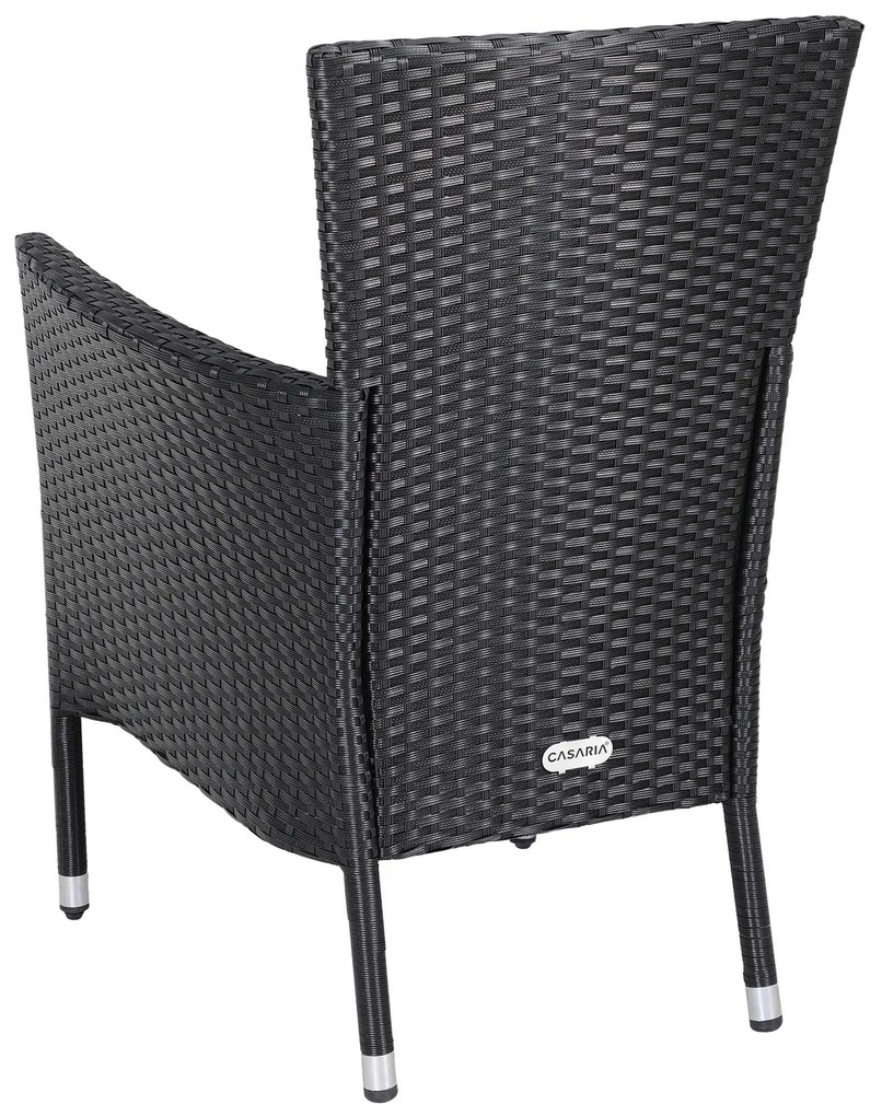 Casaria® 2 db rattan szék - fekete