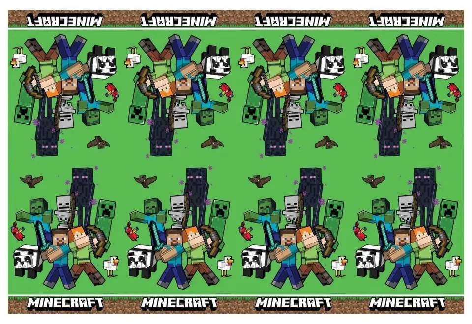 Minecraft Green műanyag asztalterítő 120x180 cm