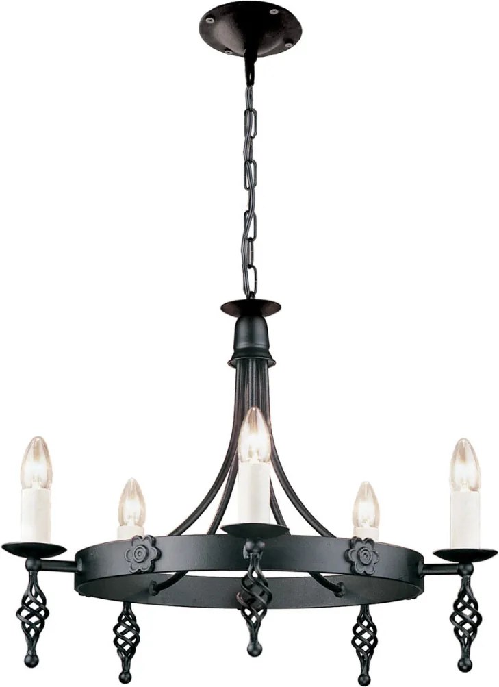 Elstead Lighting BELFRY BY5-BLACK Csillár 5x60W/E14