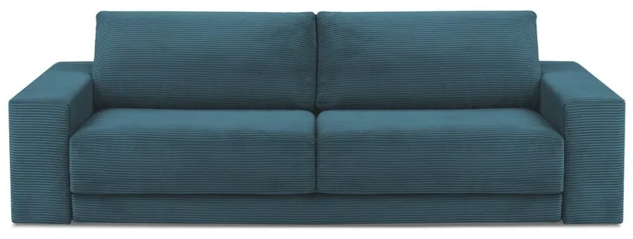 Türkiz kordbársony kinyitható kanapé 250 cm Donatella – Milo Casa