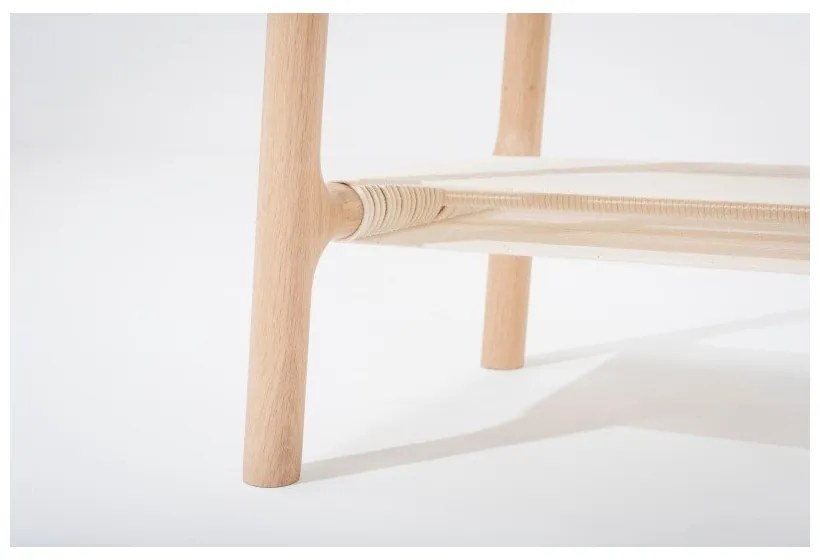 Fawn kisasztal tömör tölgyfa szerkezettel és szürke asztallappal - Gazzda