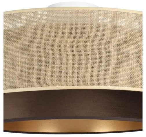 SARTA mennyezeti lámpa, 1xE27/60W/230V, átmérő 45 cm, barna/juta