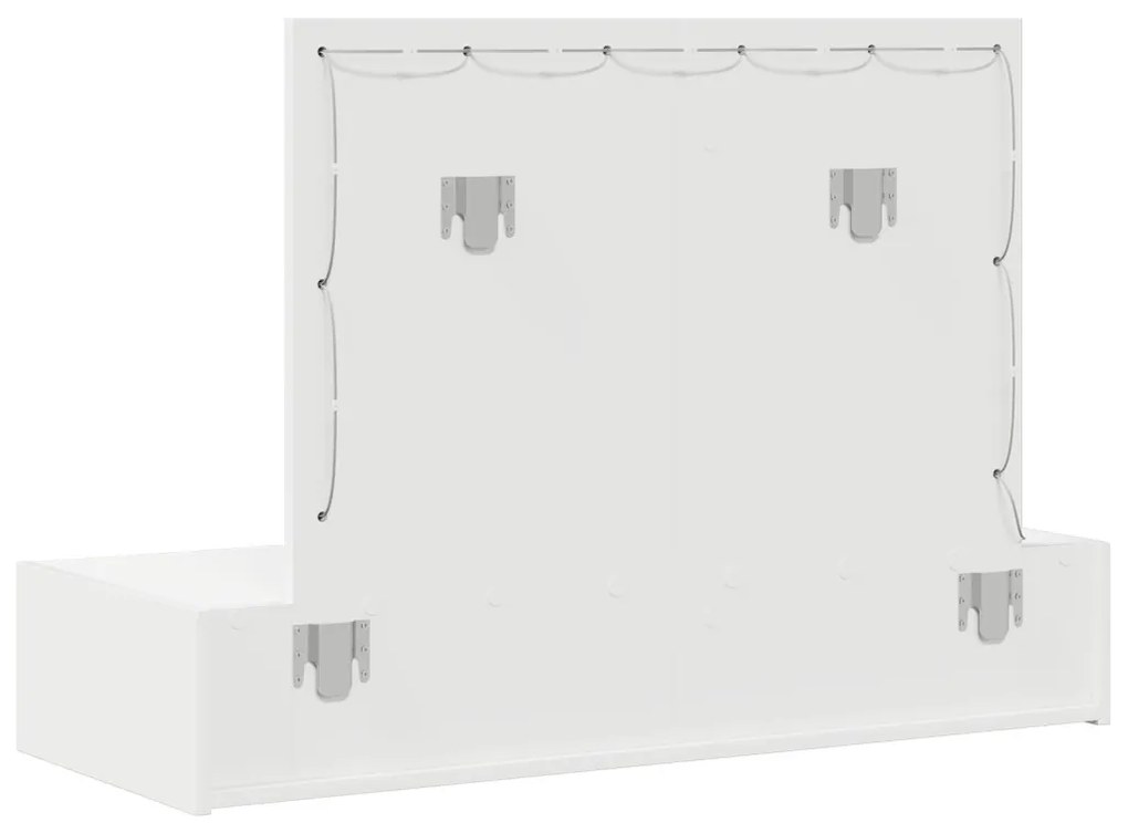 vidaXL Öltözködőasztal tükör lámpákkal Fehér 100 x 40 x 70 cm Faanyag