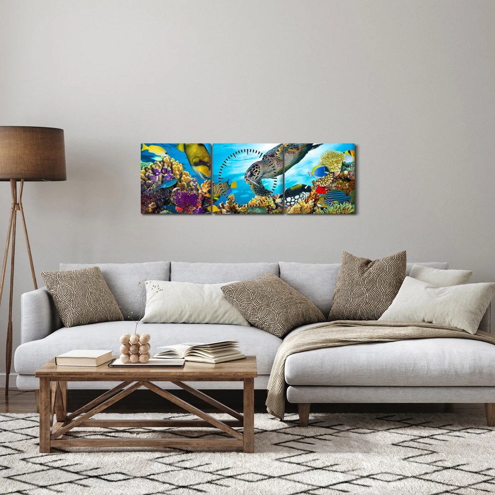 Egy korallzátony képe (órával) (90x30 cm)