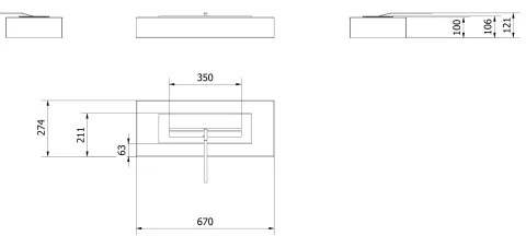 BIO kandalló INDIA/MAX 10x67 cm 3kW fekete TUV tanúsítvánnyal