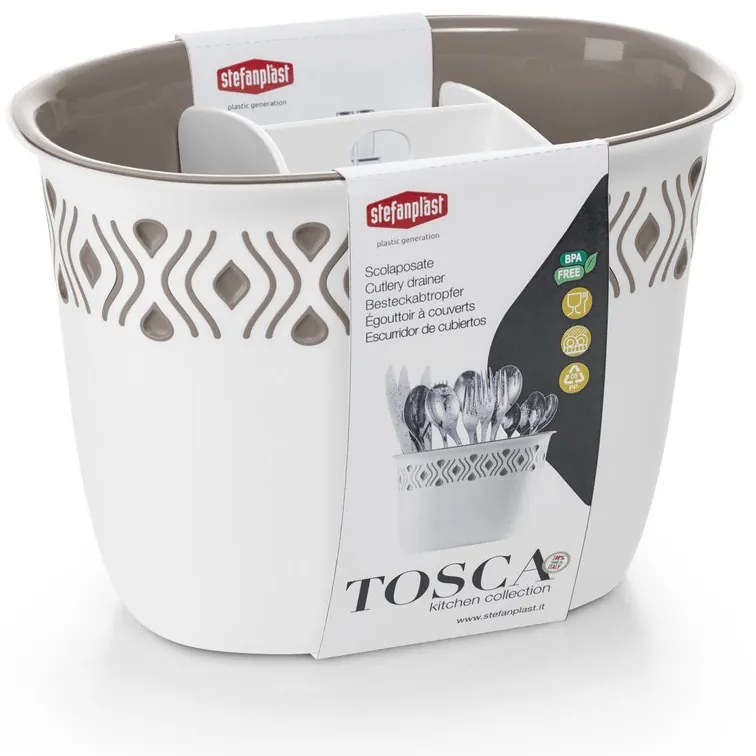 STEFANPLAST Evőeszköz-leeresztő Tosca fehér/világosszürke