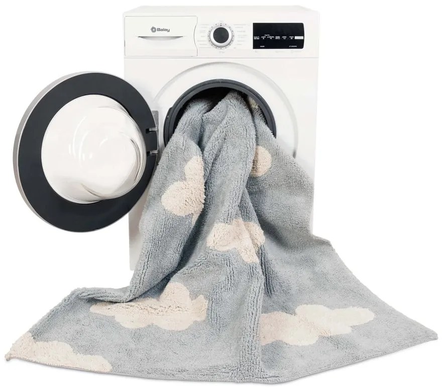 Szürke mosható kézi szövésű pamutkeverék gyerek szőnyeg 120x160 cm Clouds Grey – Lorena Canals