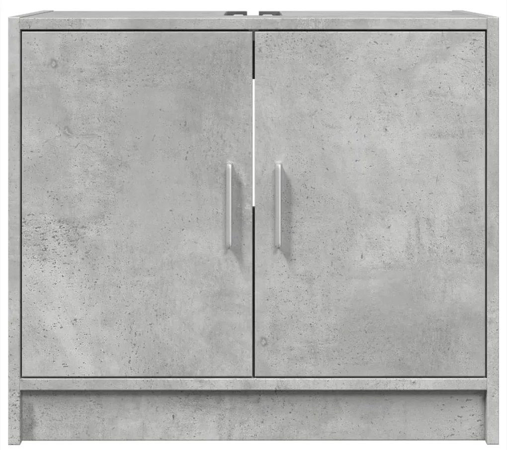 betonszürke szerelt fa mosdószekrény 63 x 29 x 55 cm