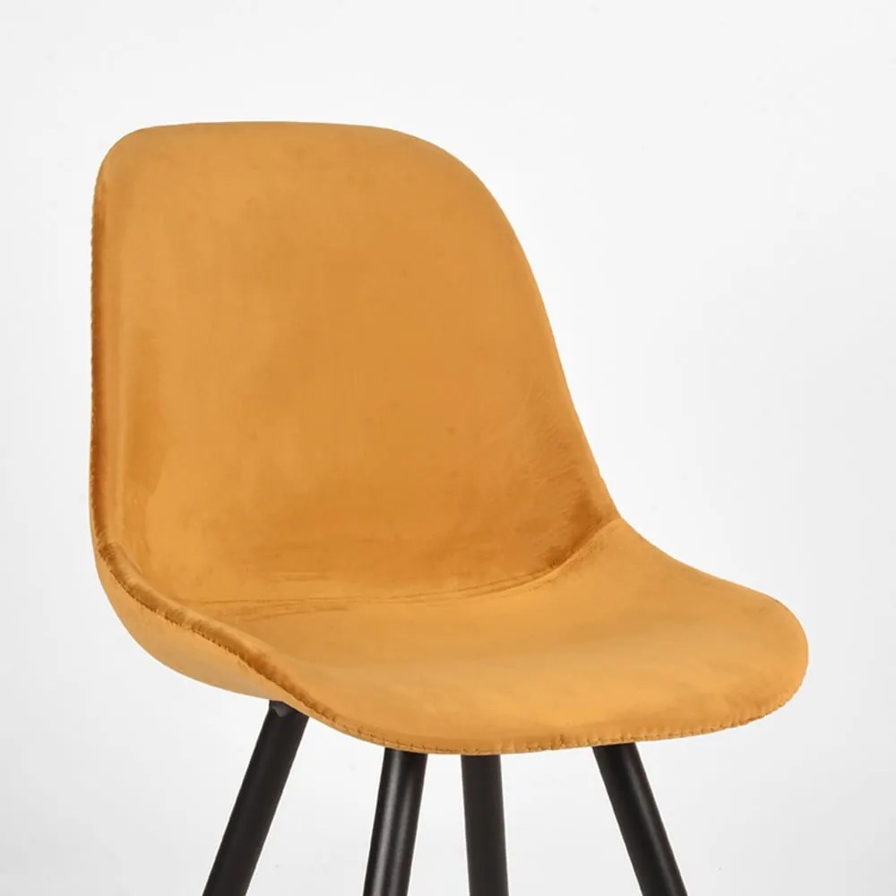 Mustársárga bársony étkezőszék szett 2 db-os Capri – LABEL51
