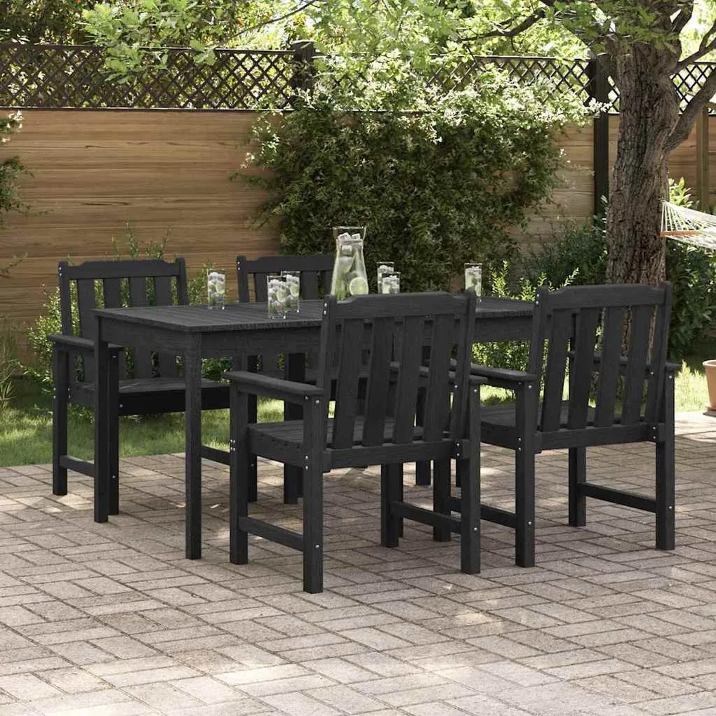 Kerti étkezőszék 4 pcs Fekete 65.5 x 55.5 x 88cm Műanyag