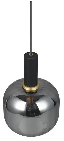 Fekete függőlámpa üveg búrával ø 20 cm Diva – Trio