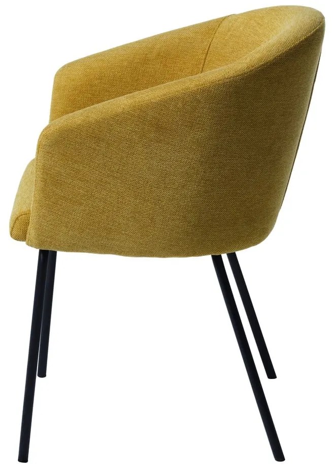 Mustársárga kárpitozott karfás étkezőfotel Easton – Unique Furniture