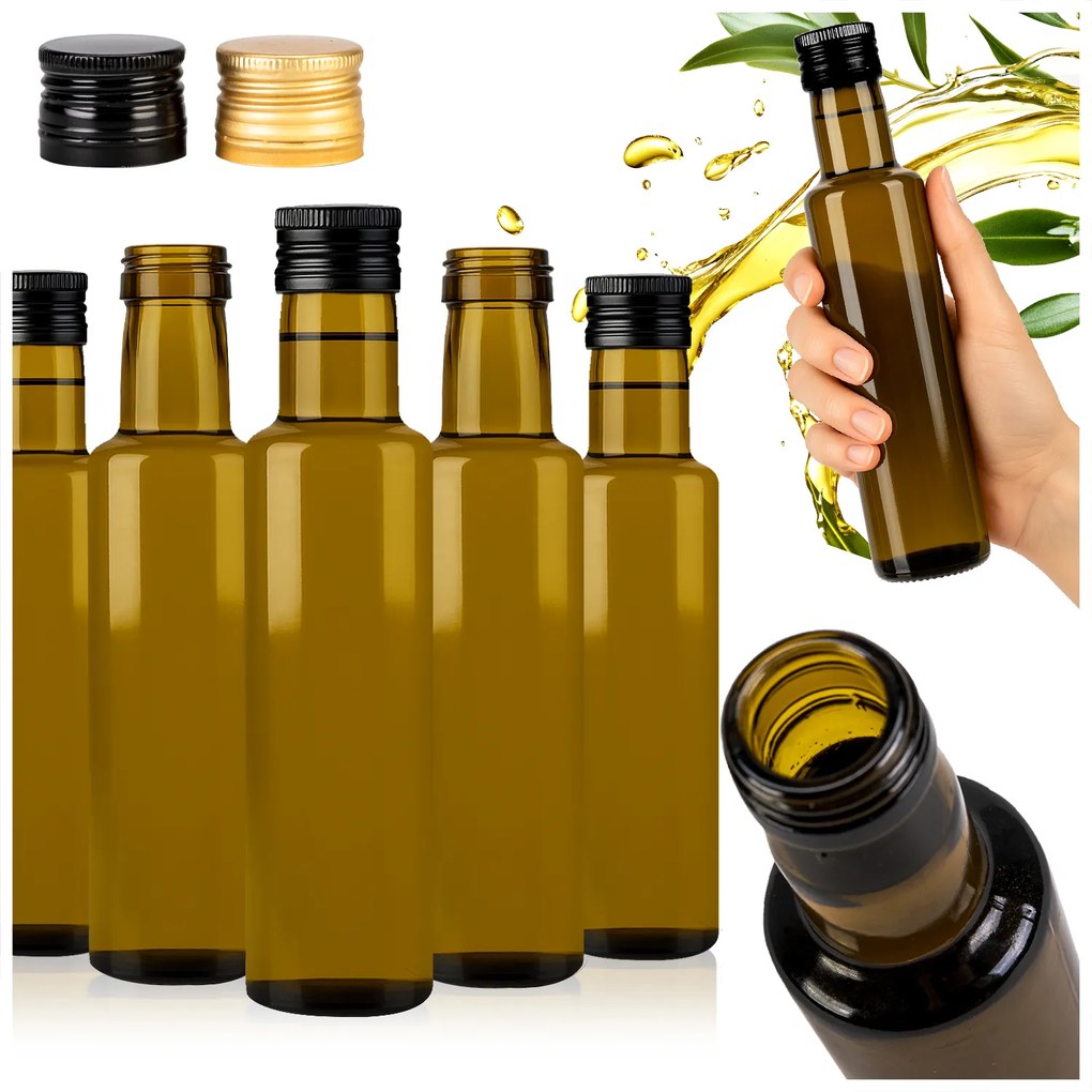 10db Dorica Üvegpalack 250 ml Olívaolaj Tinktúra Bor Ecet Palack