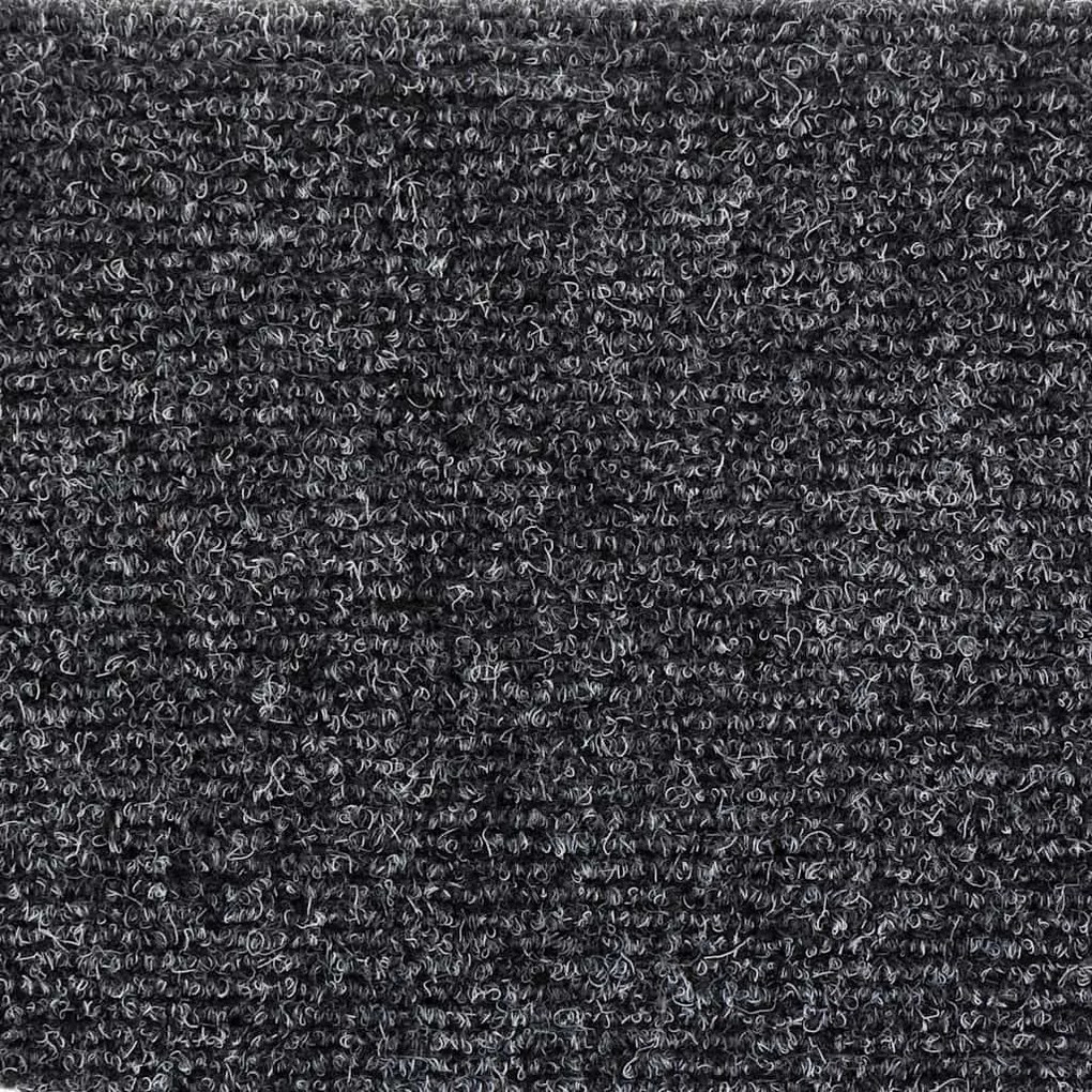 10 db sötétszürke lyukasztott öntapadó lépcsőszőnyeg 56x17x3 cm