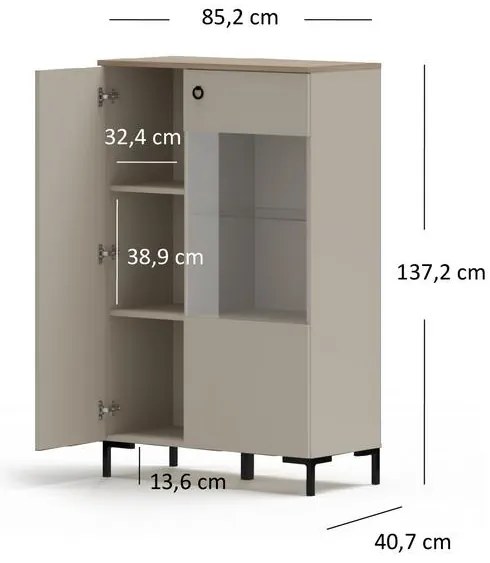 Vitrin Demandaron 2 (taupe + silverjack tölgy) . 1116816