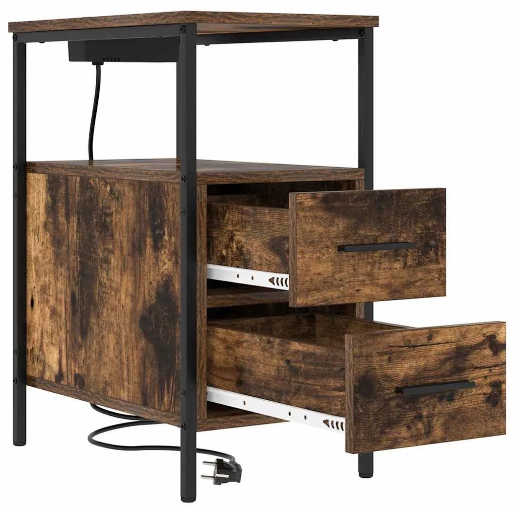 Éjjeli Szekrények 2 pcs Füstölt tölgy 30 x 48 x 61 cm Faanyag